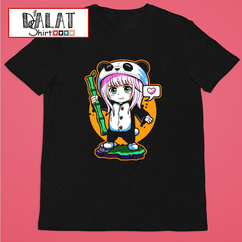Panda Anime Bamboo Stick Little Girl shirt - Dalatshirt