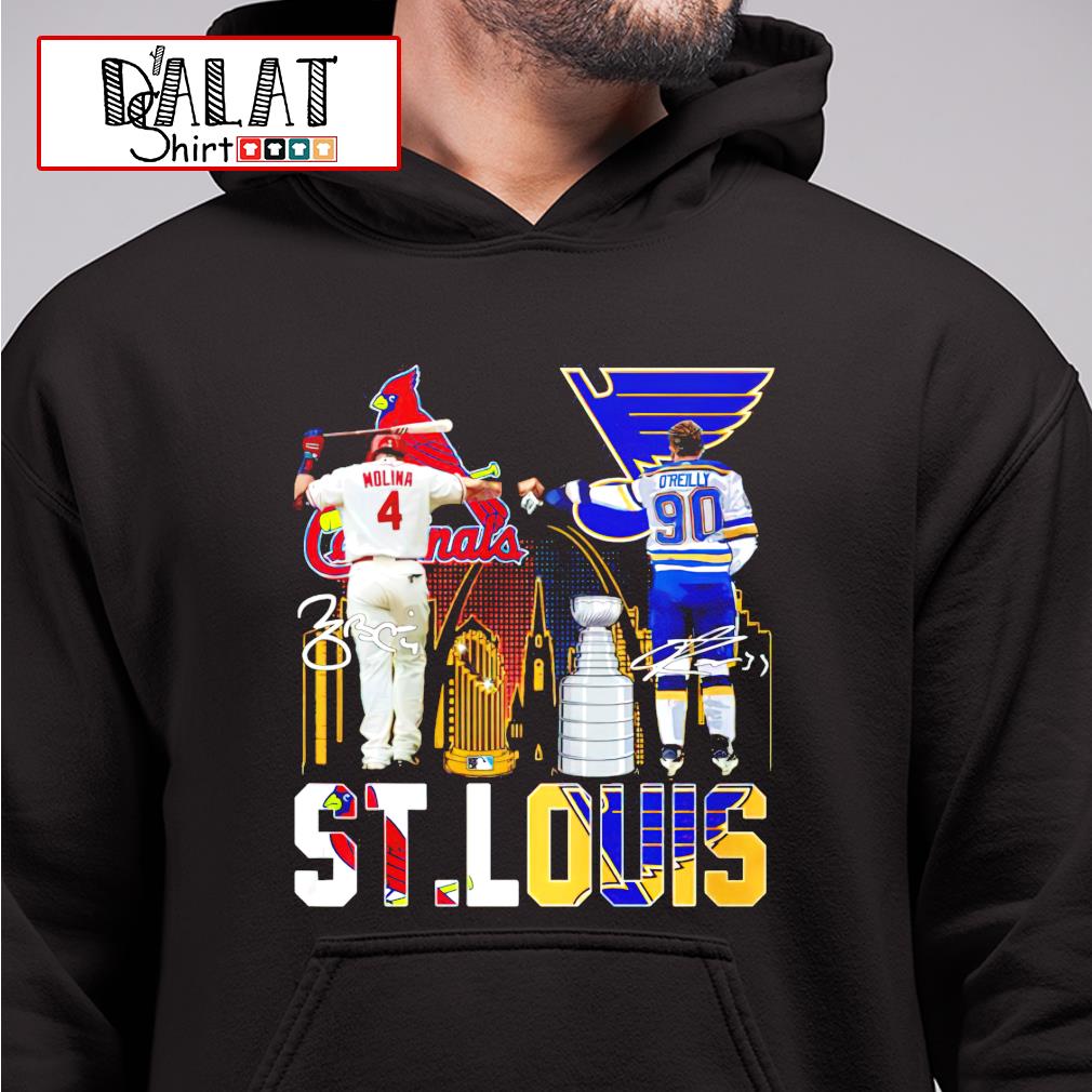 St. Louis Cardinals Molina St. Louis Blues O'Reilly Signatures Shirt,Sweater,  Hoodie, And Long Sleeved, Ladies, Tank Top