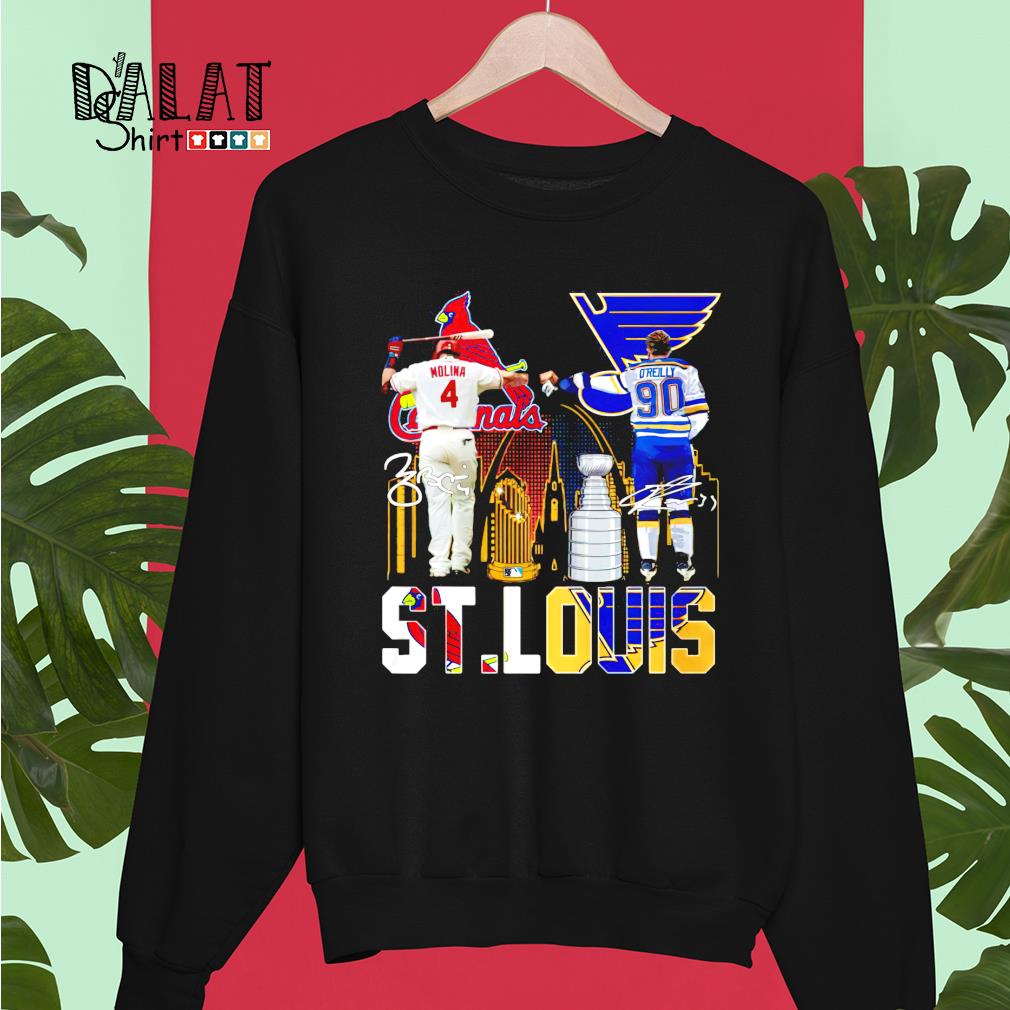 St. Louis Cardinals Molina St. Louis Blues O'Reilly Signatures Shirt,Sweater,  Hoodie, And Long Sleeved, Ladies, Tank Top