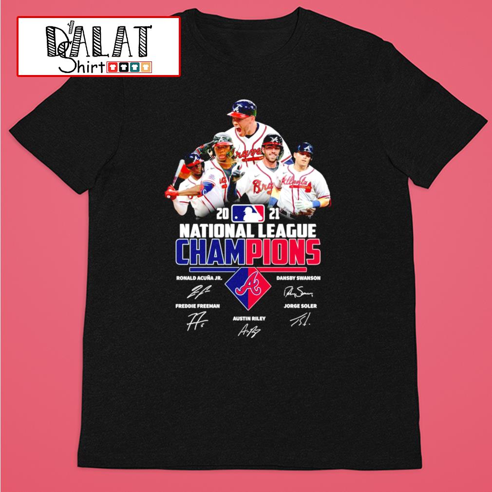 Atlanta Braves 2021 National League Champions signatures shirt