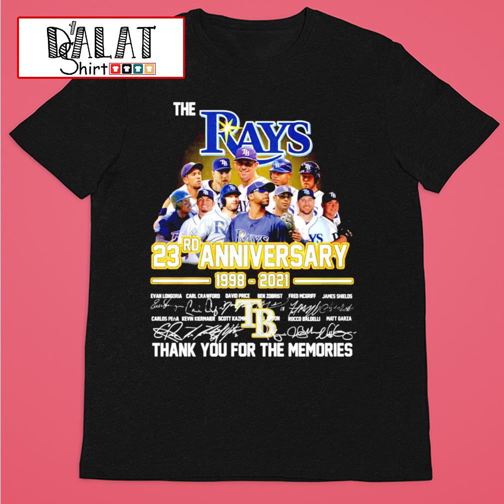 The Tampa Bay Rays 23rd anniversary 1998-2021 signatures shirt t-shirt