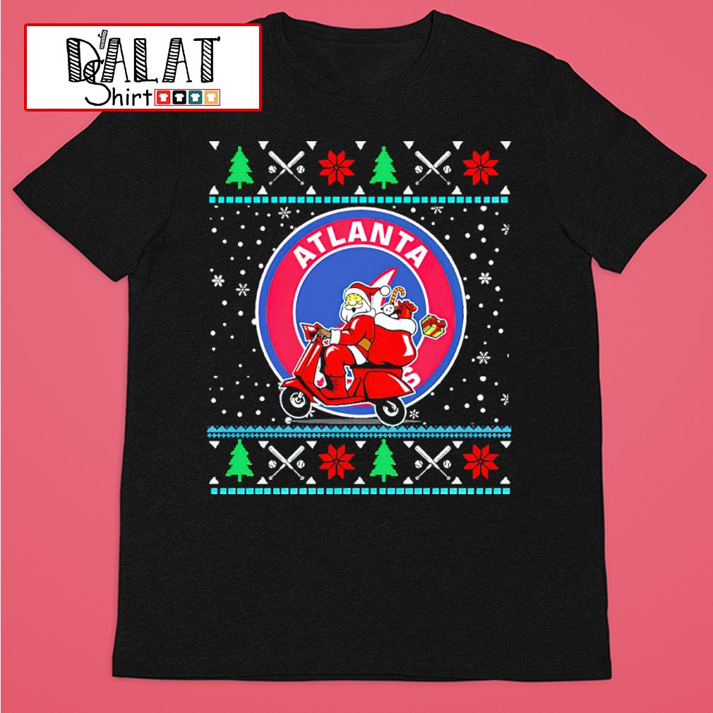 Atlanta Braves Baseball Santa Claus Christmas Shirt