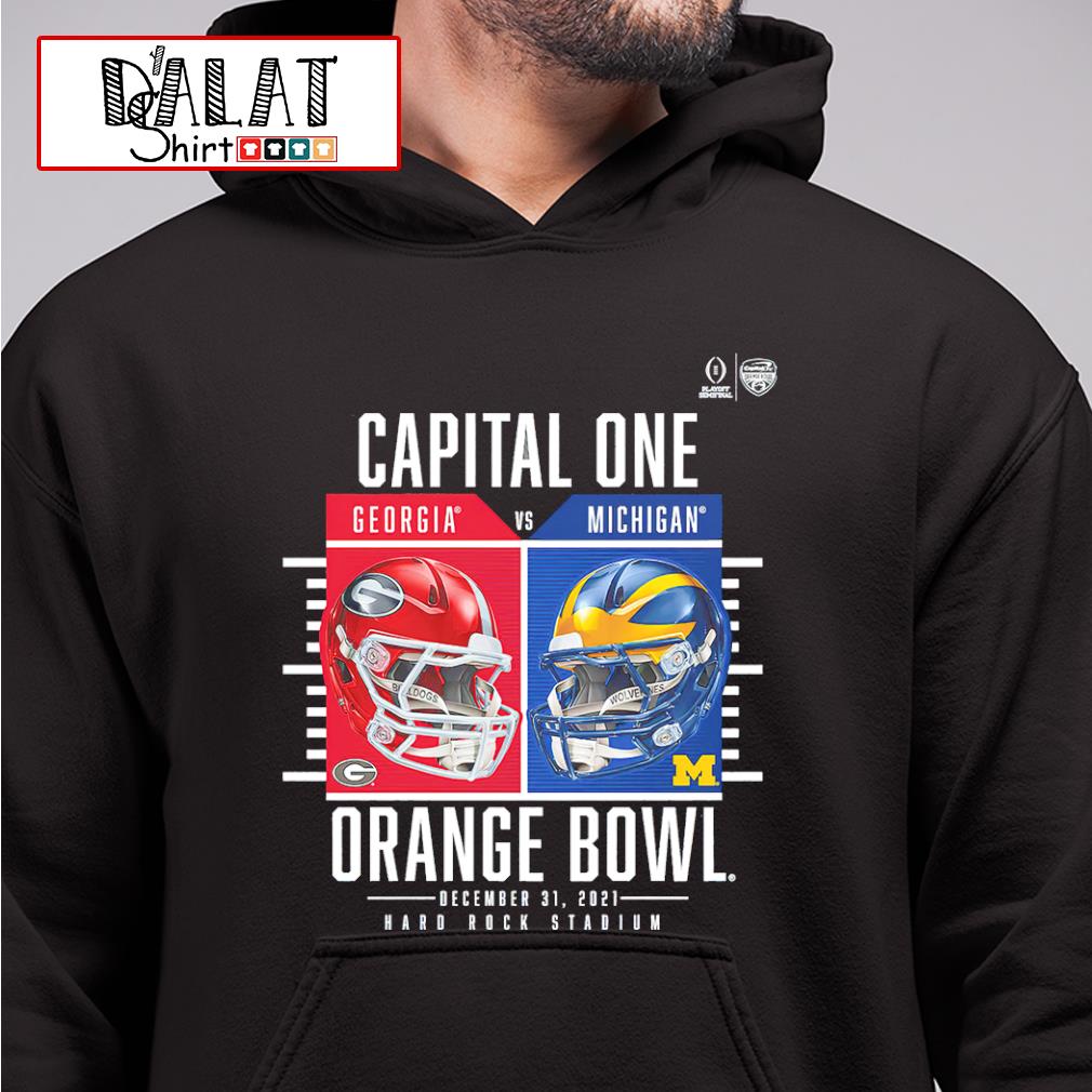 Georgia Bulldogs vs Michigan Wolverines College Football Playoff 2021  Orange Bowl Matchup Coin Flip Shirt, hoodie, sweater, long sleeve and tank  top