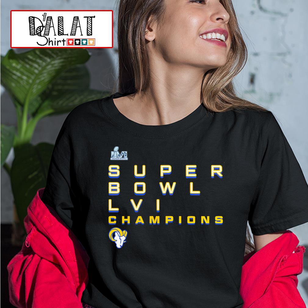 2022 Los Angeles Rams Super Bowl LVI Champions Signature T-Shirt