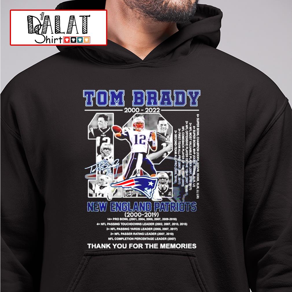 12 Tom Brady New England Patriots 2000-2019 Thank You For The Memories  Signatures Shirt, hoodie, sweater, long sleeve and tank top