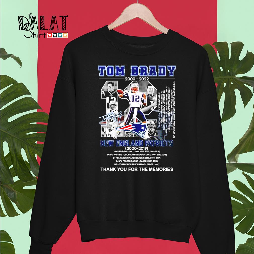 Tom Brady 2000-2022 New England Patriots 2000-2019 thank you for the  memories signature shirt, hoodie, sweater, long sleeve and tank top