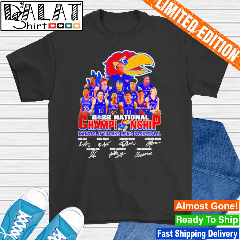 Kansas Jayhawks 2022 National Championship Men's Basketball Signatures Shirt  - Dalatshirt