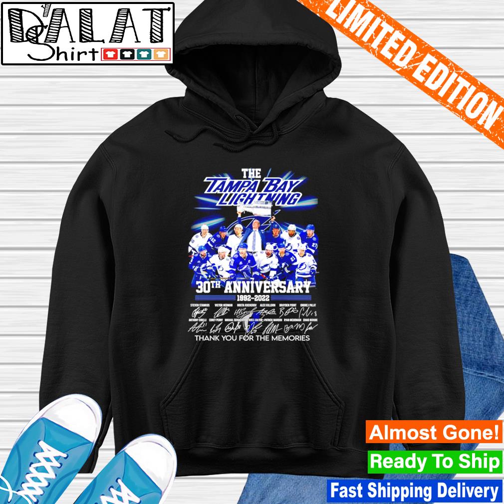 The Tampa Bay Lightning 30th Anniversary 1992 2022 signatures shirt,  hoodie, sweater and v-neck t-shirt