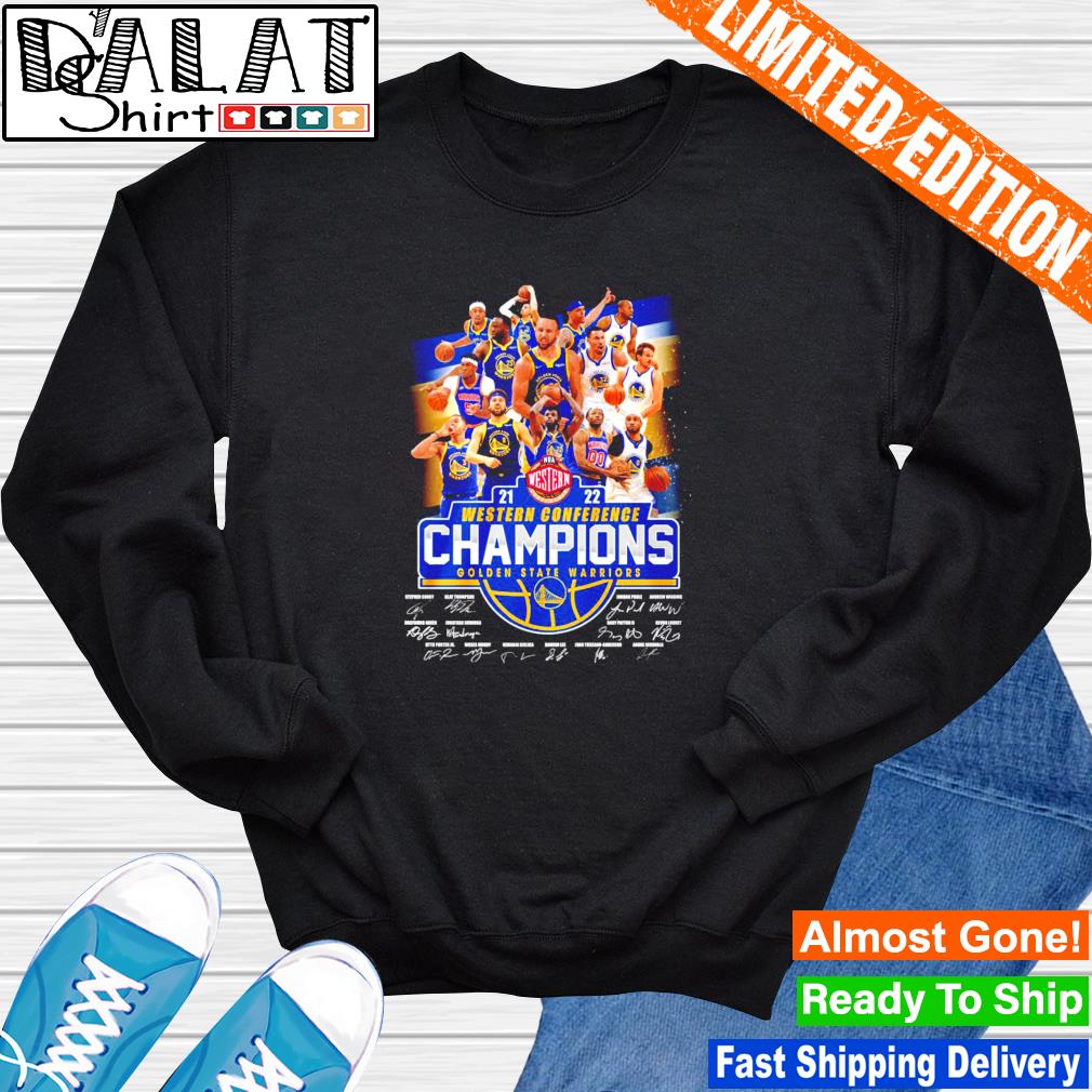 Golden State Warriors 2021 2022 Western Conference Champions signatures  shirt, hoodie, sweater, long sleeve and tank top