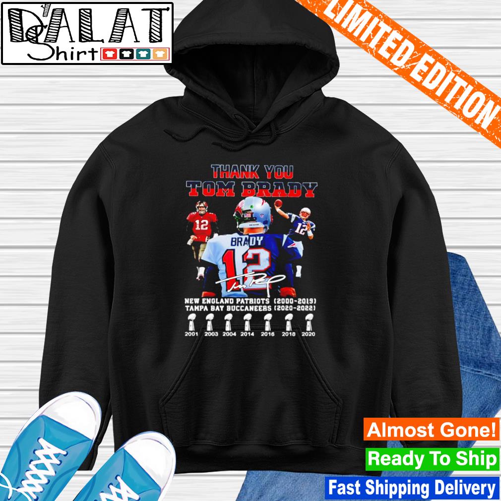 Thank you Tom Brady New England Patriots Tampa Bay Buccaneers signature  shirt - Dalatshirt