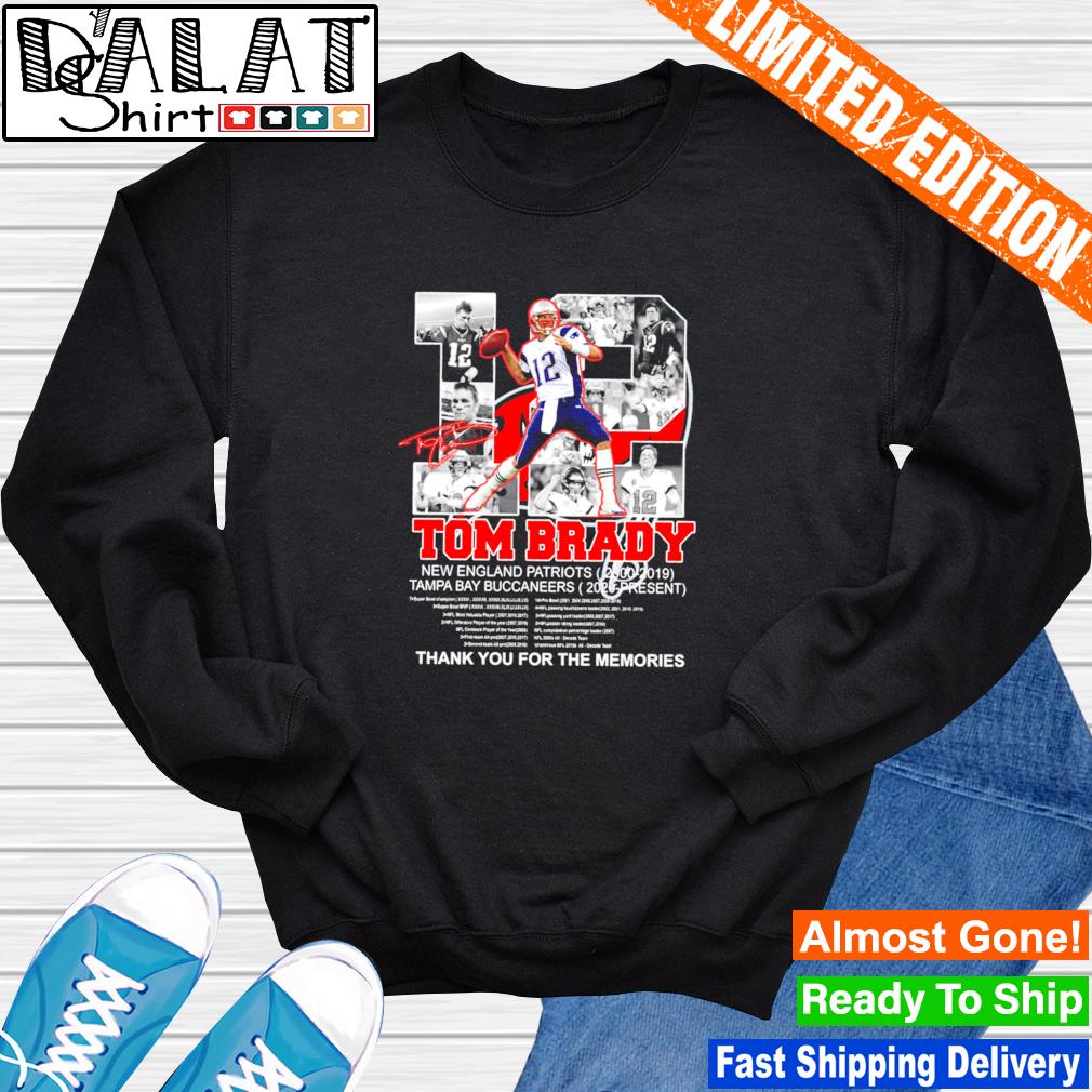 Tom Brady Buccaneers 2020 to present thank you for the memories shirt,  hoodie, sweater and v-neck t-shirt