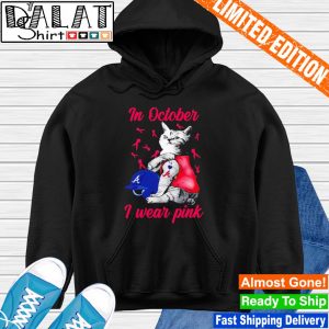 Atlanta Braves cat in october i wear pink shirt - Dalatshirt