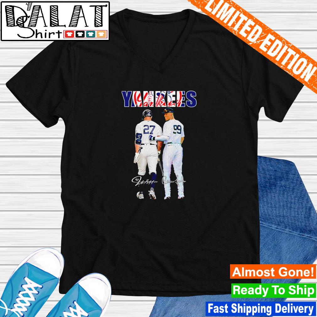 Giancarlo Stanton and Aaron Judge New York Yankees signatures shirt -  Dalatshirt