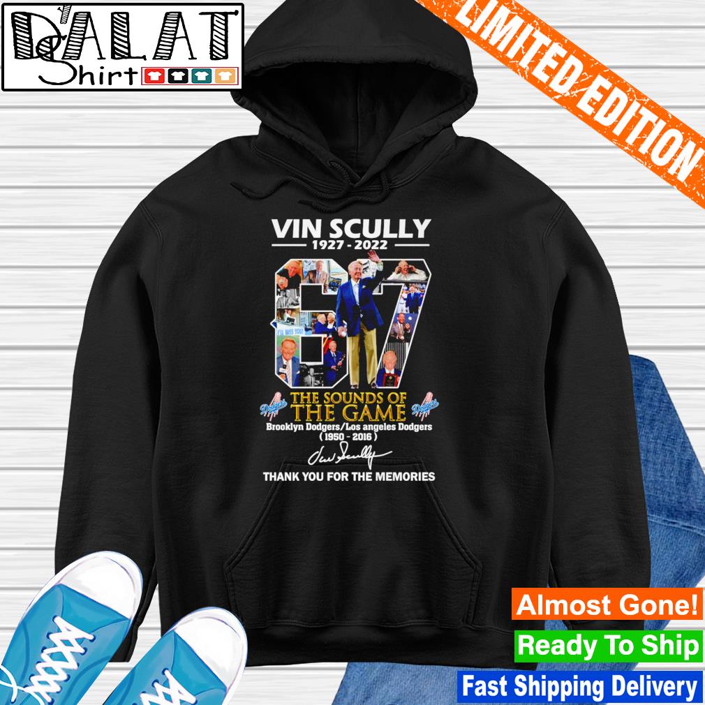 Vin Scully 1927-2022 LA Dodgers Thank you for the memories signature shirt,  hoodie, sweater and long sleeve