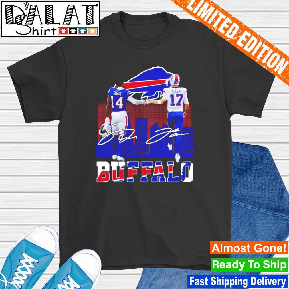 Official buffalo Bills Stefon Diggs and Josh Allen signature together 2022  shirt, hoodie, sweater, long sleeve and tank top