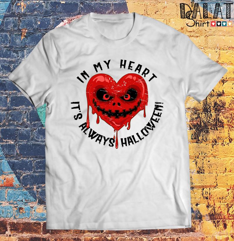 Horror Movie Halloween Lover Meme Scary Face Bleeding Heart Halloween  T-Shirt