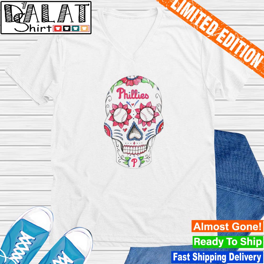 Philadelphia Phillies Sugar Skull Tee Shirt