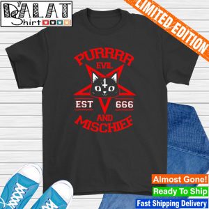 Purr evil and mischief cat devil occult satanic pentagram shirt