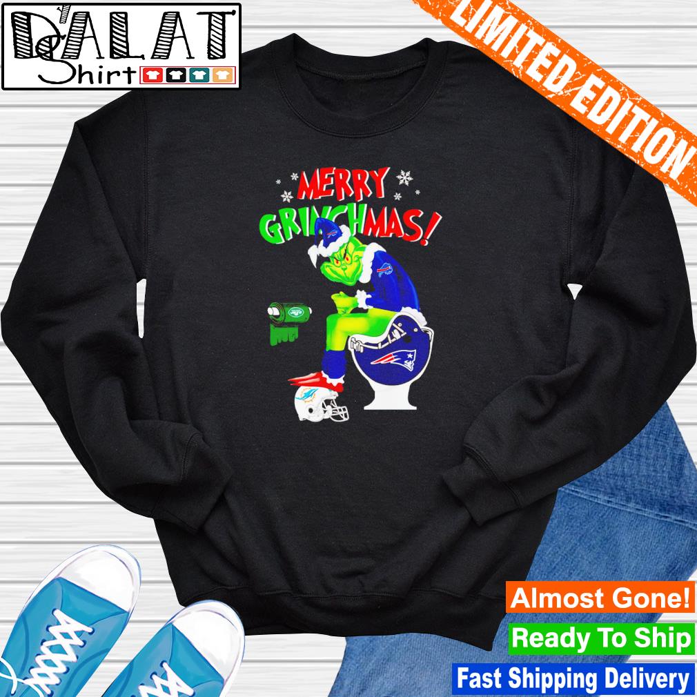 Buffalo Bills Grinch Shitting On Toilet New England Patriots And Other  Teams York Jets Christmas Sweatshirt - Tentenshirts