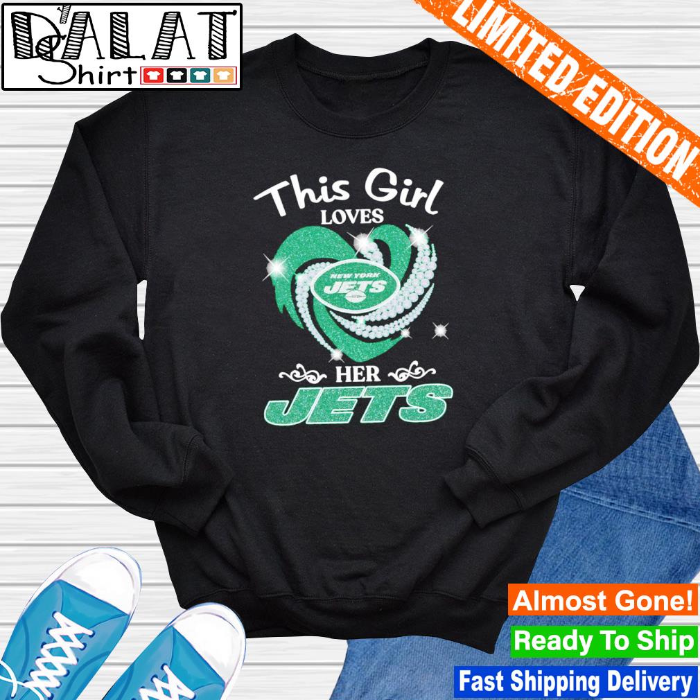 This Girl Loves Her New York Jets Women's V-Neck T-Shirt 