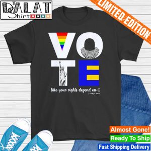 Vote Dissent Collar Statue of Liberty Pride Flag Equality shirt