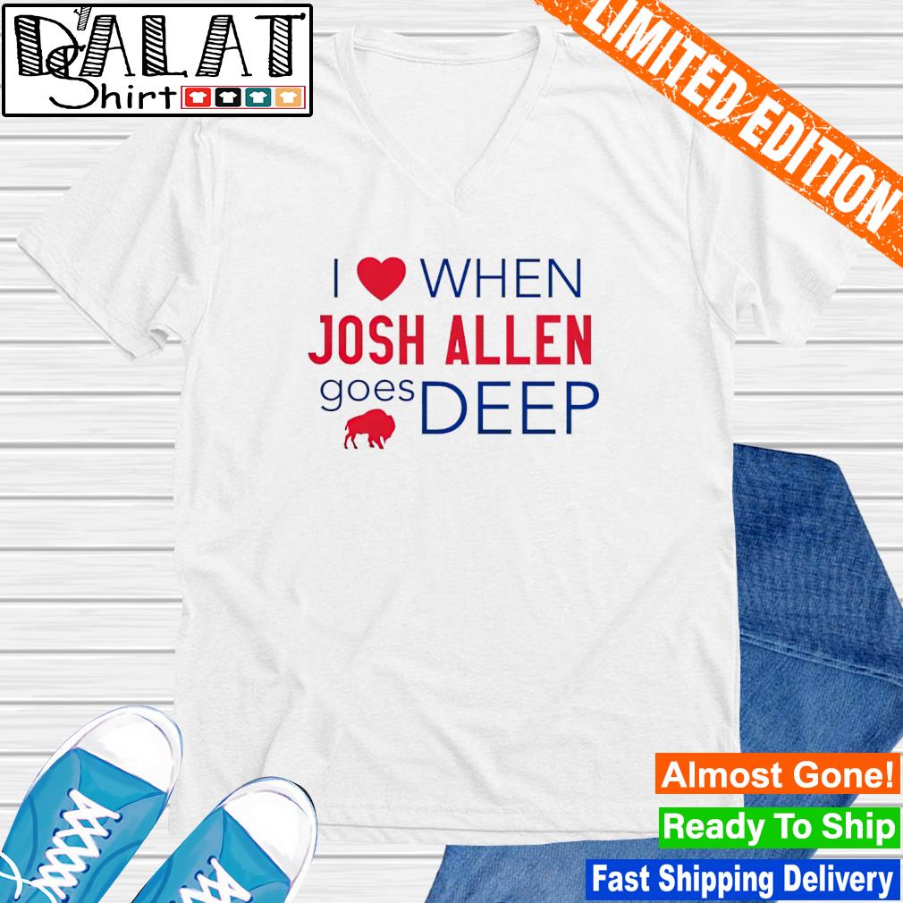 I Heart Josh Allen Goes Deep Buffalo Bills Unisex Crewneck 