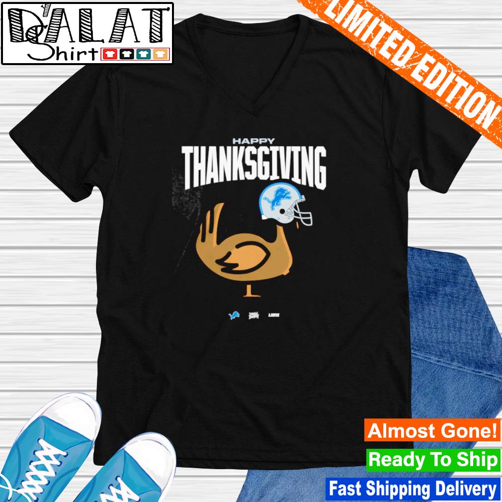 Detroit Lions Turkey Happy Thanksgiving shirt - Dalatshirt