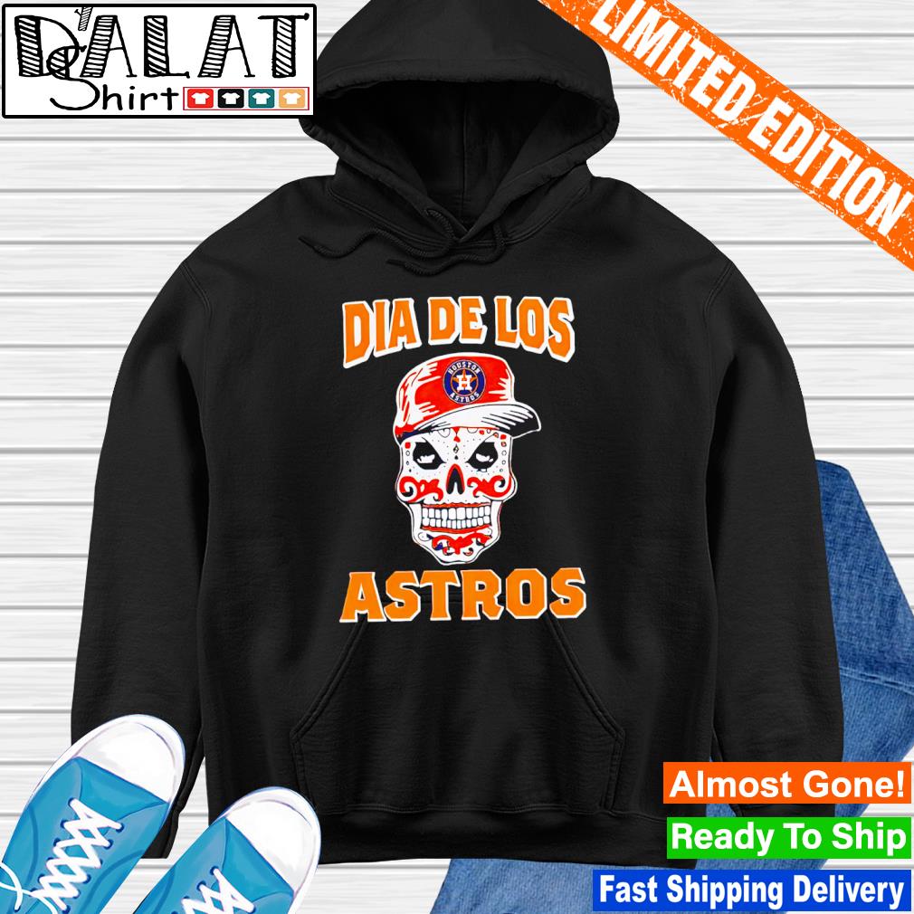 Houston Astros Dia De Los Astros Skull Black T-Shirt L EUC 44 Chest