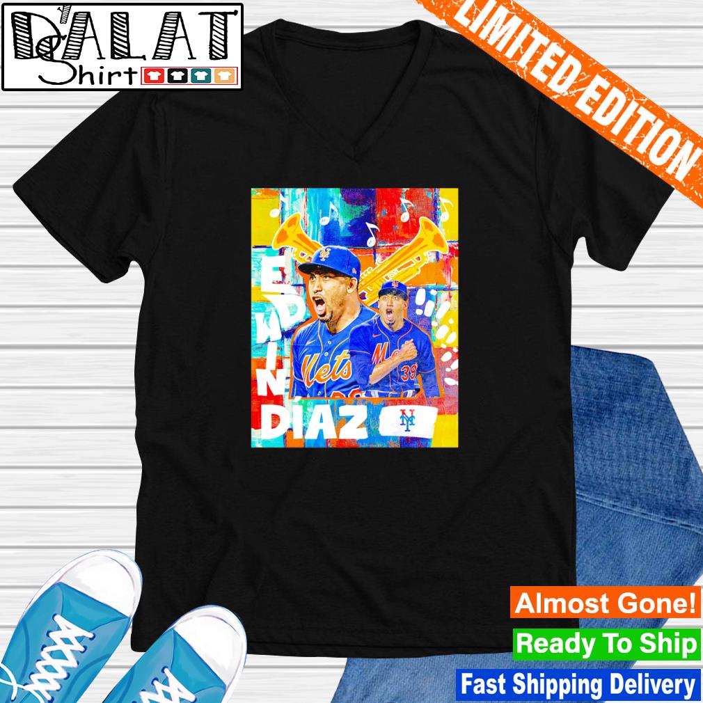 Blue Mets Diaz Trumpet Logo T-Shirt Adult at  Men's Clothing store