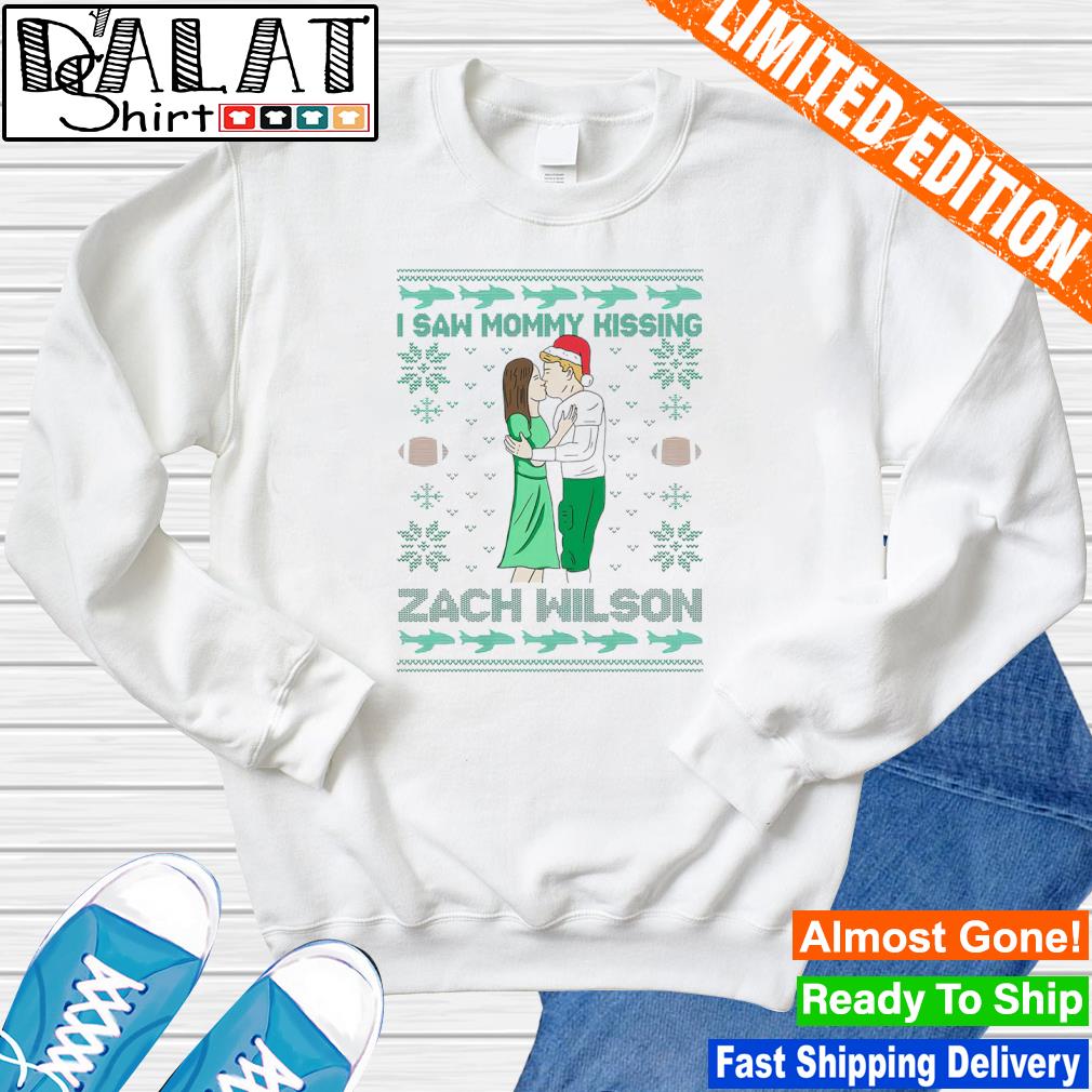 I Saw Mommy Kissing Zach Wilson Christmas Sweatshirt