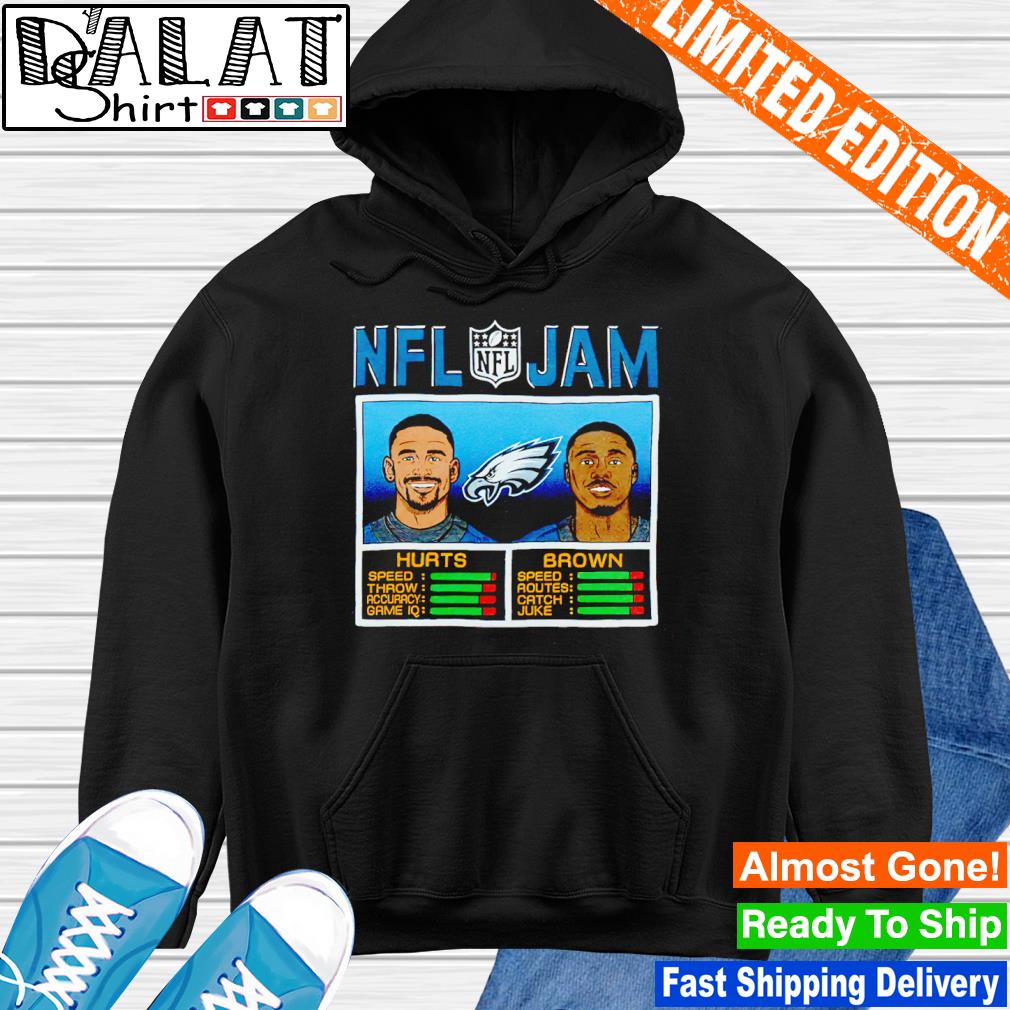 NFL Jam Eagles Hurts and Brown shirt