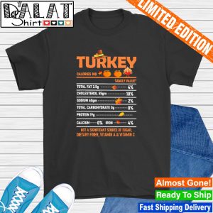 Turkey nutrition facts Thanksgiving Christmas food shirt