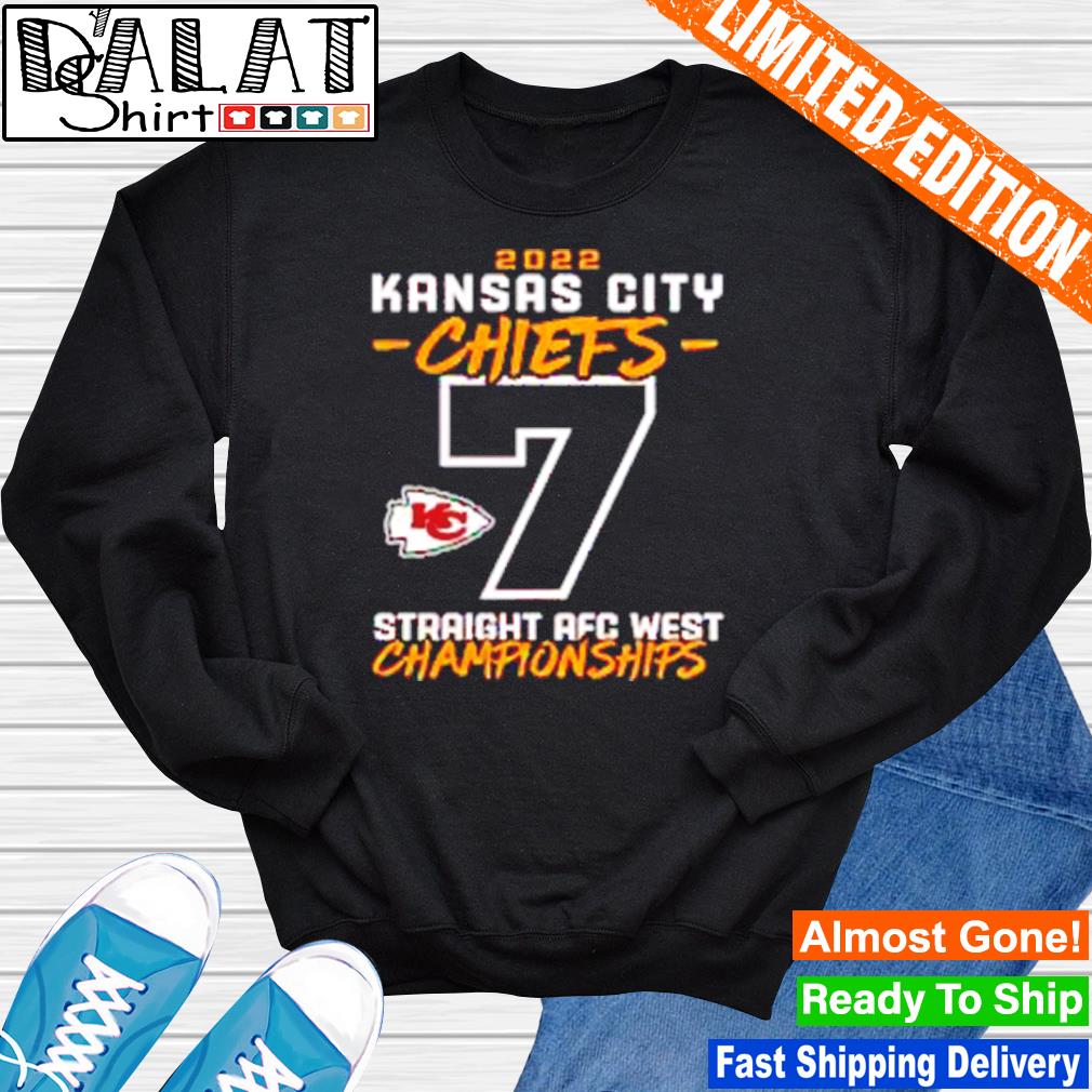 2022 Kansas City Chiefs number 7 straight AFC west champions shirt