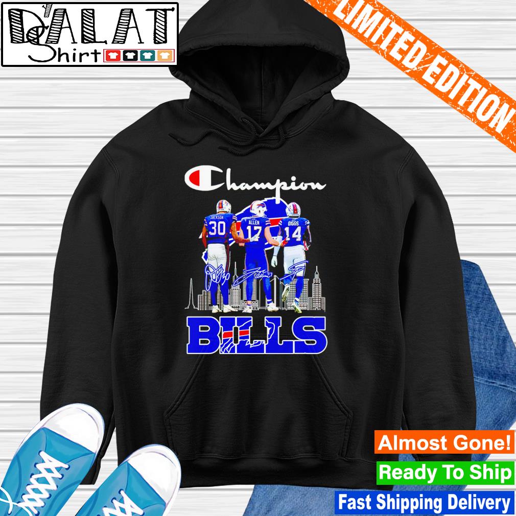 Champions Stefon Diggs Josh Allen Dane Jackson and Von Miller Buffalo Bills  signatures shirt, hoodie, sweater, long sleeve and tank top