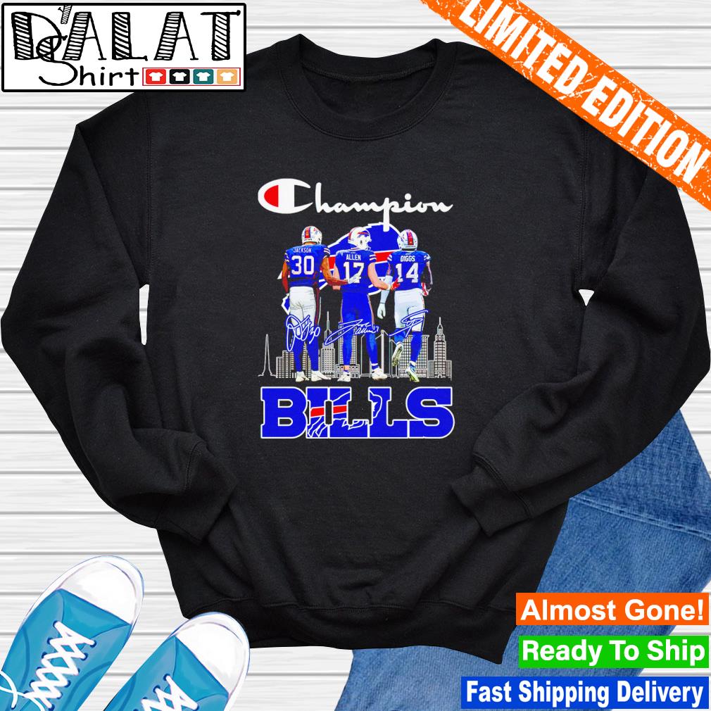 Champions Stefon Diggs Josh Allen Dane Jackson and Von Miller Buffalo Bills  signatures shirt, hoodie, sweater, long sleeve and tank top