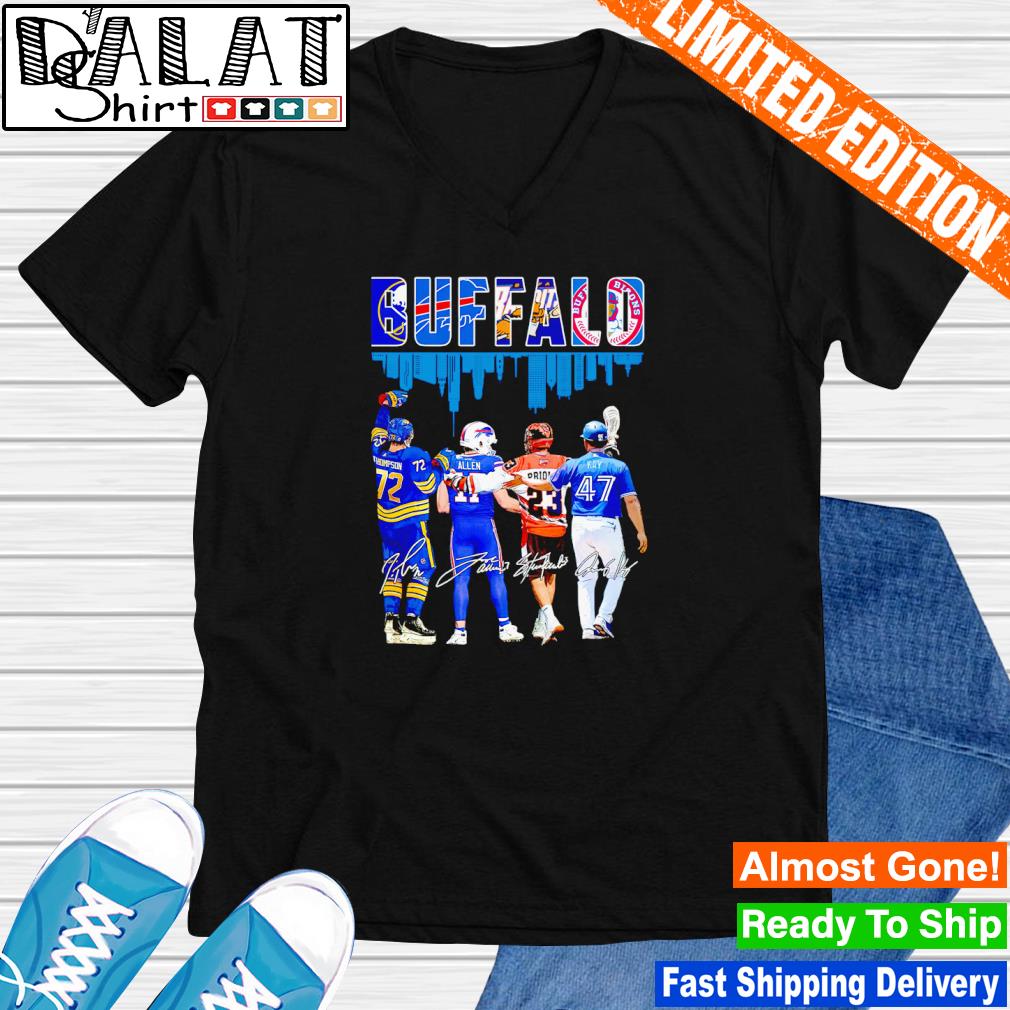 : Josh Allen Buffalo Football Drawing T Shirt White