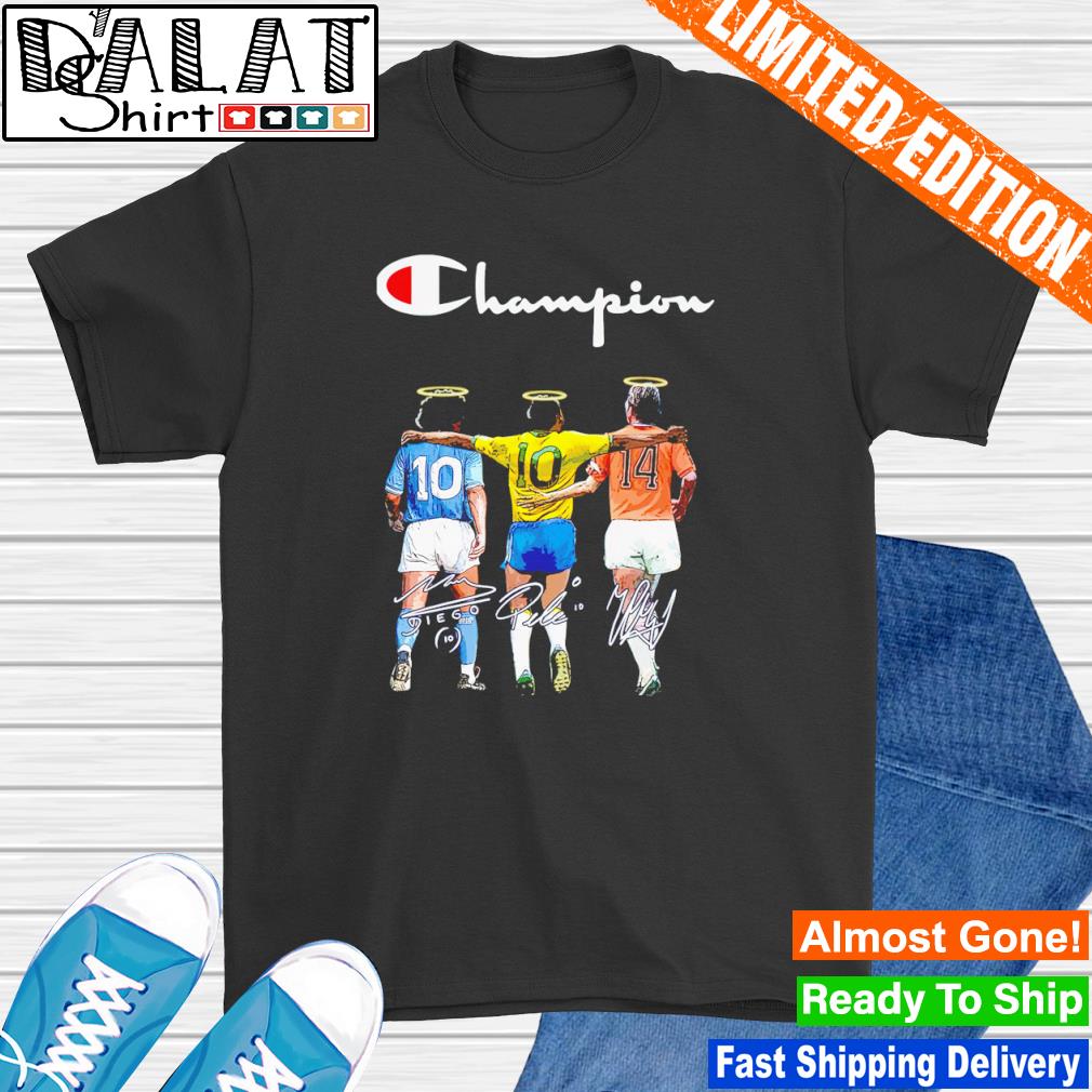 pad Goedkeuring Bel terug Diego Maradona Pelé and Johan Cruyff Champion signatures shirt - Dalatshirt