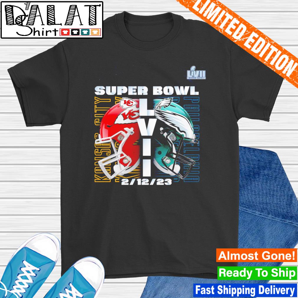 Kansas city Chiefs vs philadelphia eagles super bowl lvii matchup helmet  decals shirt, hoodie, sweater, long sleeve and tank top