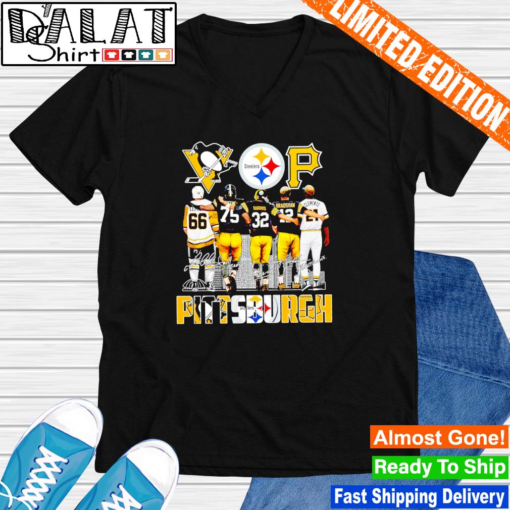 Pittsburgh Steelers Joe Greene Pirates Roberto Clemente Penguins Mario  Lemieux Friendship T-Shirt - TeeNavi