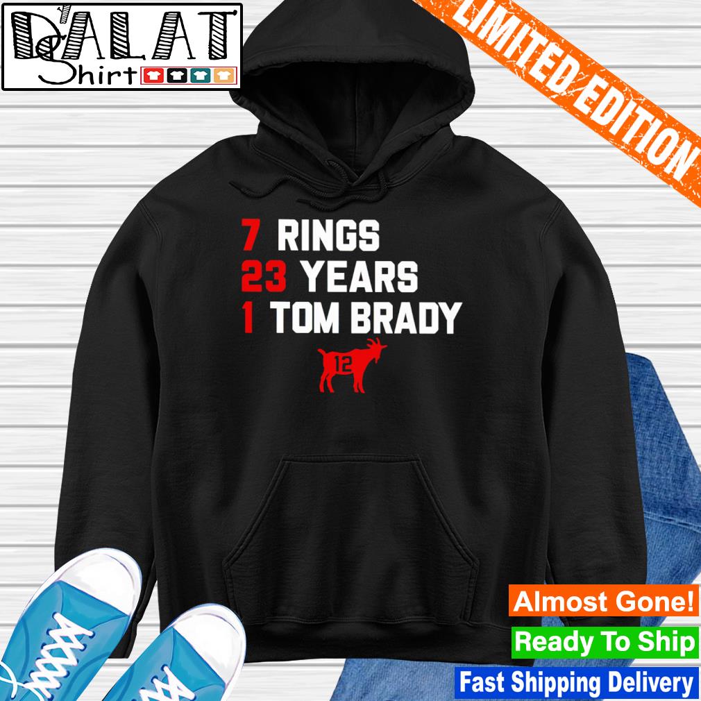 Premium 7 rings 23 years 1 tom brady shirt, hoodie, sweater, long sleeve  and tank top