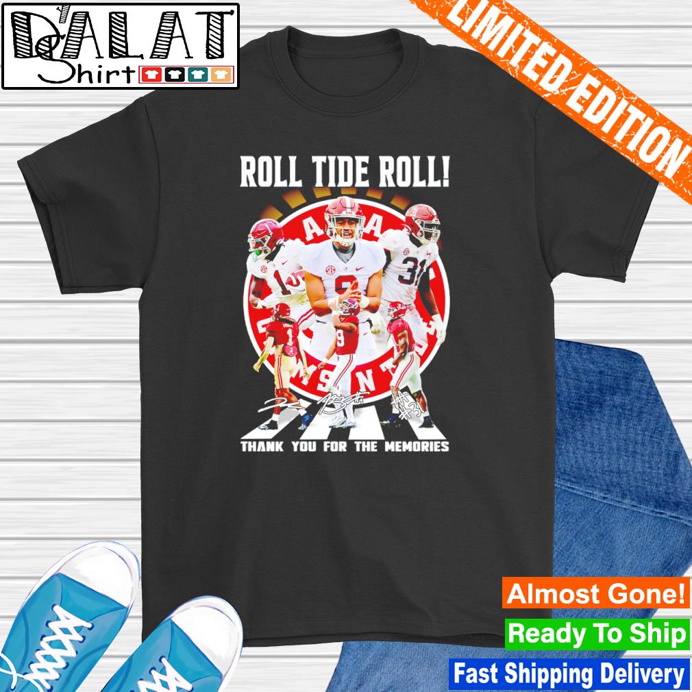 Alabama Crimson Tide 2023 Roll Tide Roll thank you for the memories signatures shirt