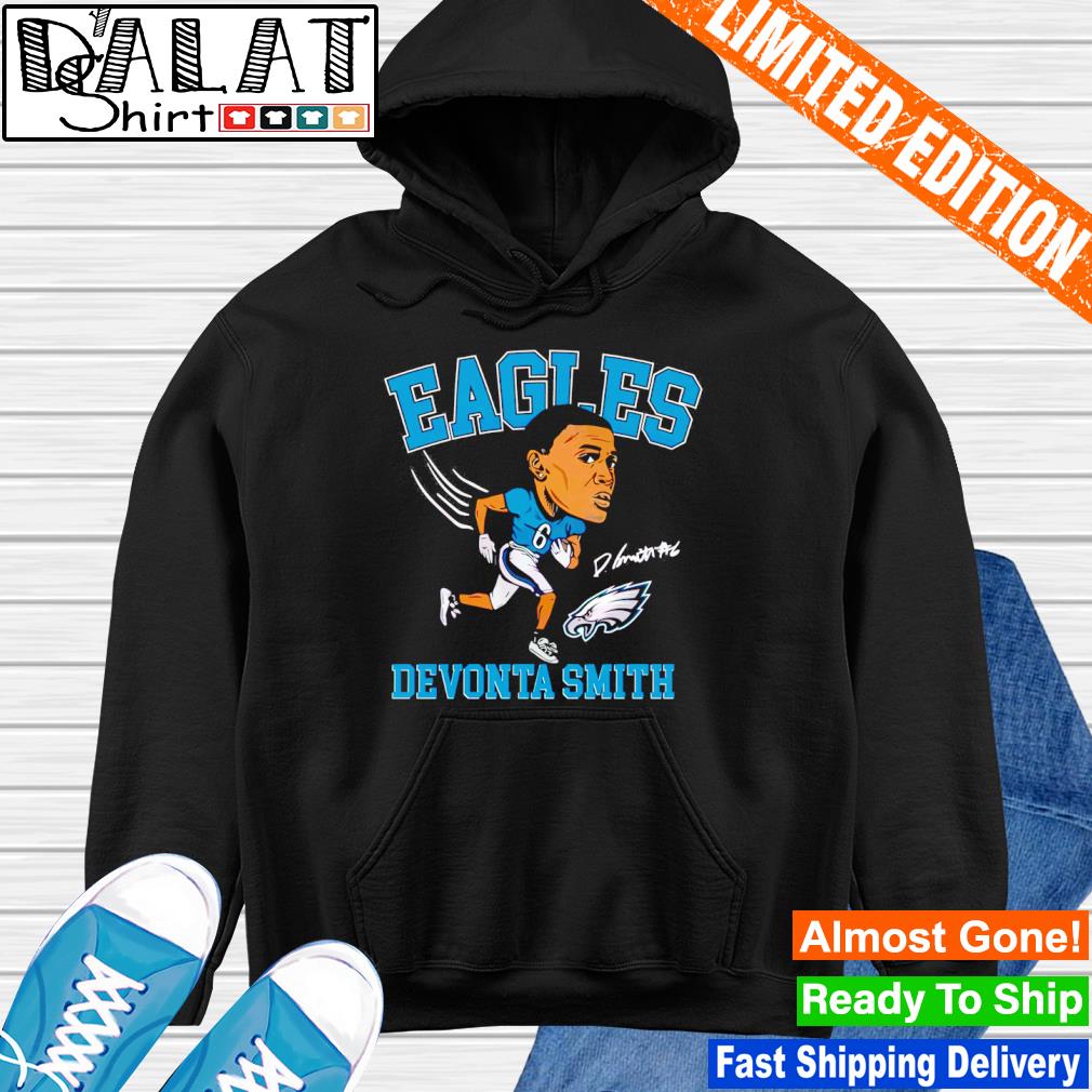 Philadelphia football DeVonta Smith cartoon signature shirt, hoodie,  sweater, long sleeve and tank top