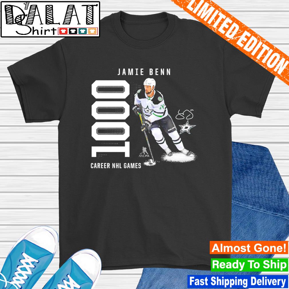Jamie Benn Dallas Stars 1000 Career NHL Games signature shirt