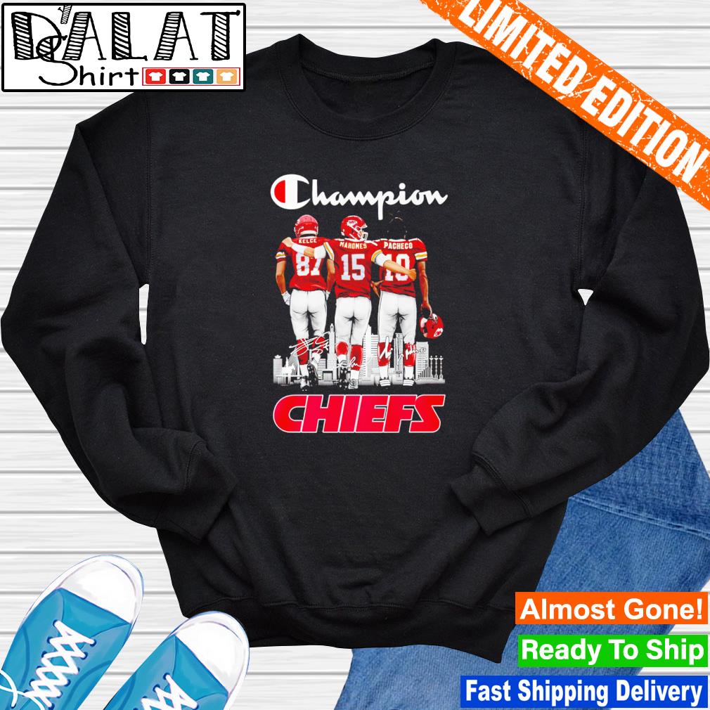 FREE shipping Travis Kelce Patrick Mahomes Isiah Pacheco AFC Champions  Kansas City Chief signatures Super Bowl 2023 shirt, Unisex tee, hoodie,  sweater, v-neck and tank top