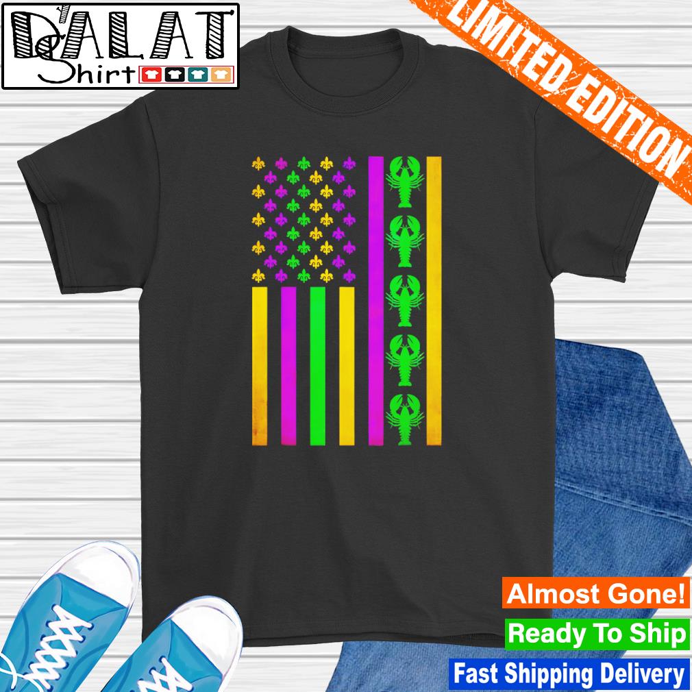 Mardi Gras American Flag shirt