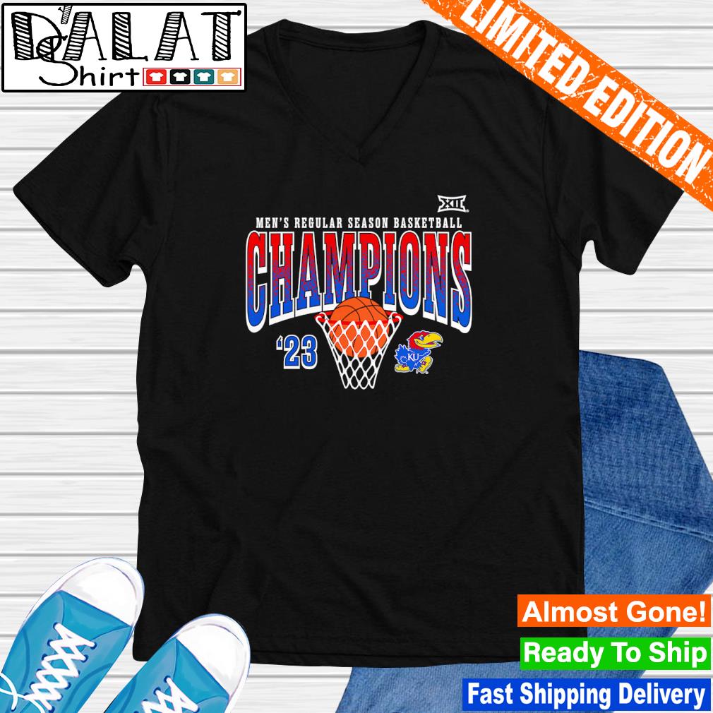 Kansas jayhawks 2023 big 12 men's basketball regular season champions shirt,  hoodie, sweater, long sleeve and tank top