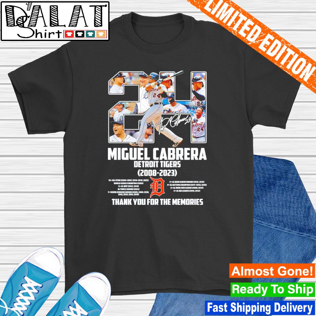 24 Miguel Cabrera 2008-2023 Thank You for the memories signature shirt,  hoodie, sweater, long sleeve and tank top