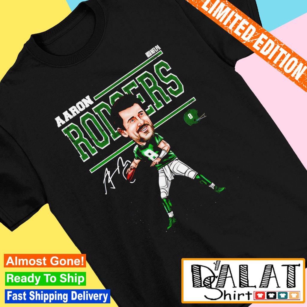 Aaron Rodgers New York Jets signature cartoon shirt, hoodie, sweater and  v-neck t-shirt