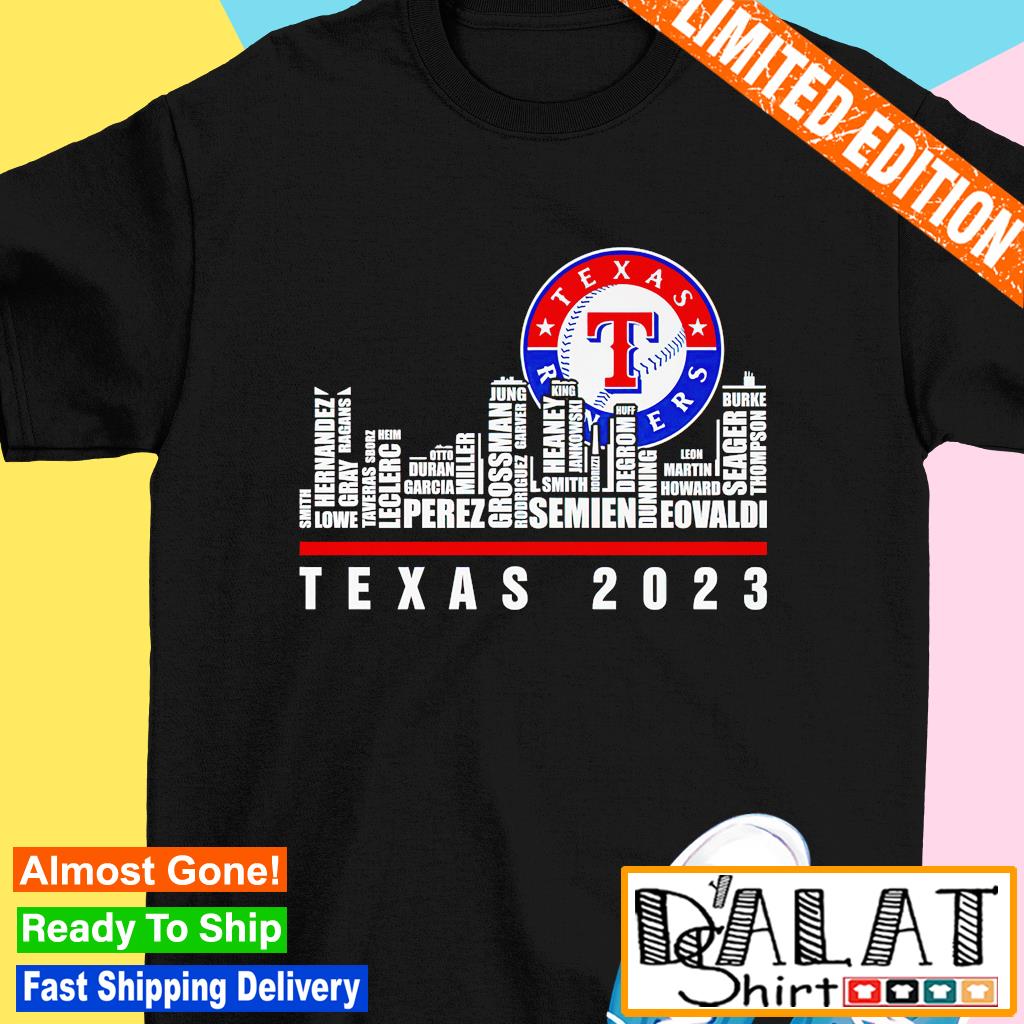 NEW - Texas Rangers 2023 City Connect All Player Name & Number T-Shirt  For Fans