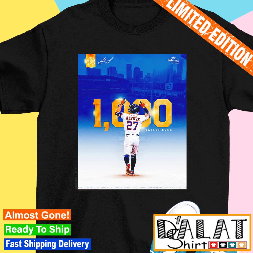 Premium jose Altuve Career Runs 1000 Houston Astros signature shirt,  hoodie, sweater, long sleeve and tank top